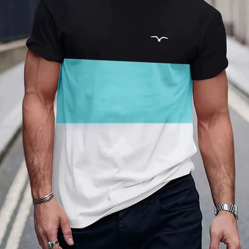 Men's T-shirt 3D Printing Athletic Clothing Simple Short Sleeve